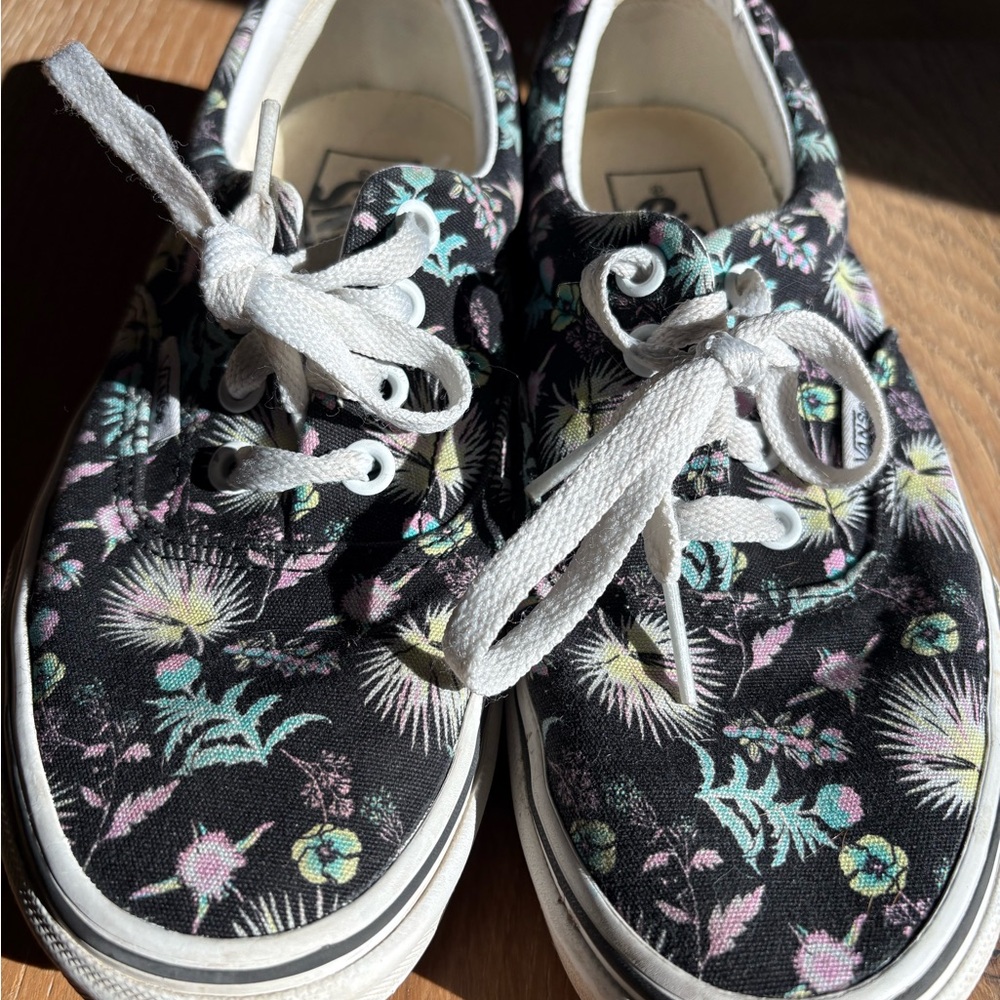 Vans Black Floral Sneakers